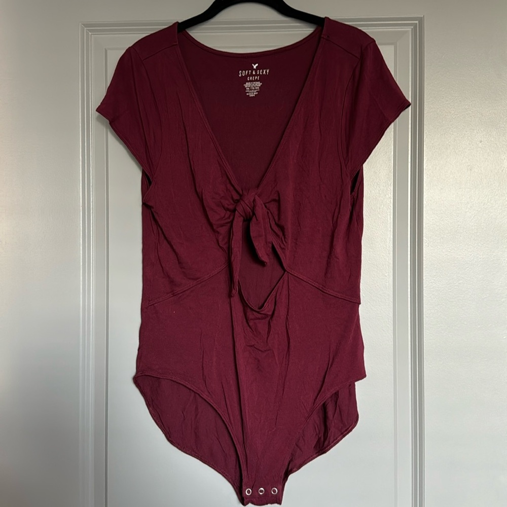 American Eagle Outfitters Burgundy Bodysuit